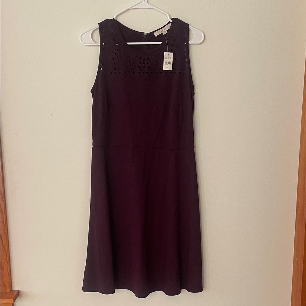 LOFT Deep Purple Midi Dress
